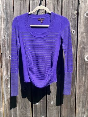 Takeout gray and purple sweater size small